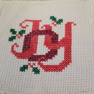 Embroidered Holiday Decor with Red and Green Accents